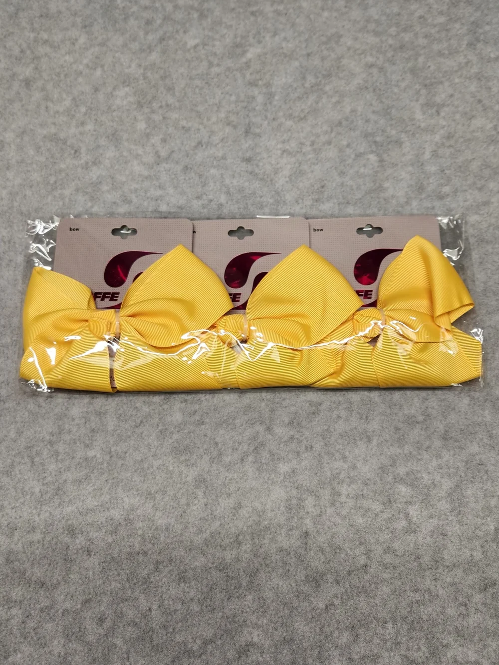 3 Pack-Soffe Yellow Grosgrain Hair Bow